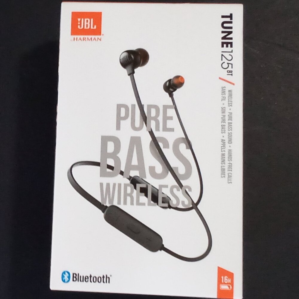 JBL TUNE 125BT  WIRELESS BLUETOOTH EARBUDS BLACK Model # JBLT125BTBLKAM